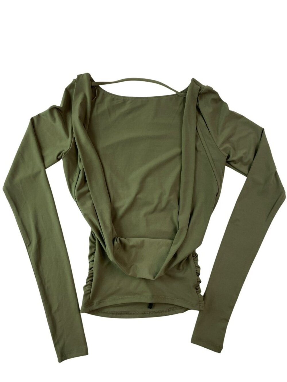 Garage Long Sleeve Cowl Back Top Kalamata Green Women's Size TTP/XXS MSRP$45 NWT - Picture 2 of 8
